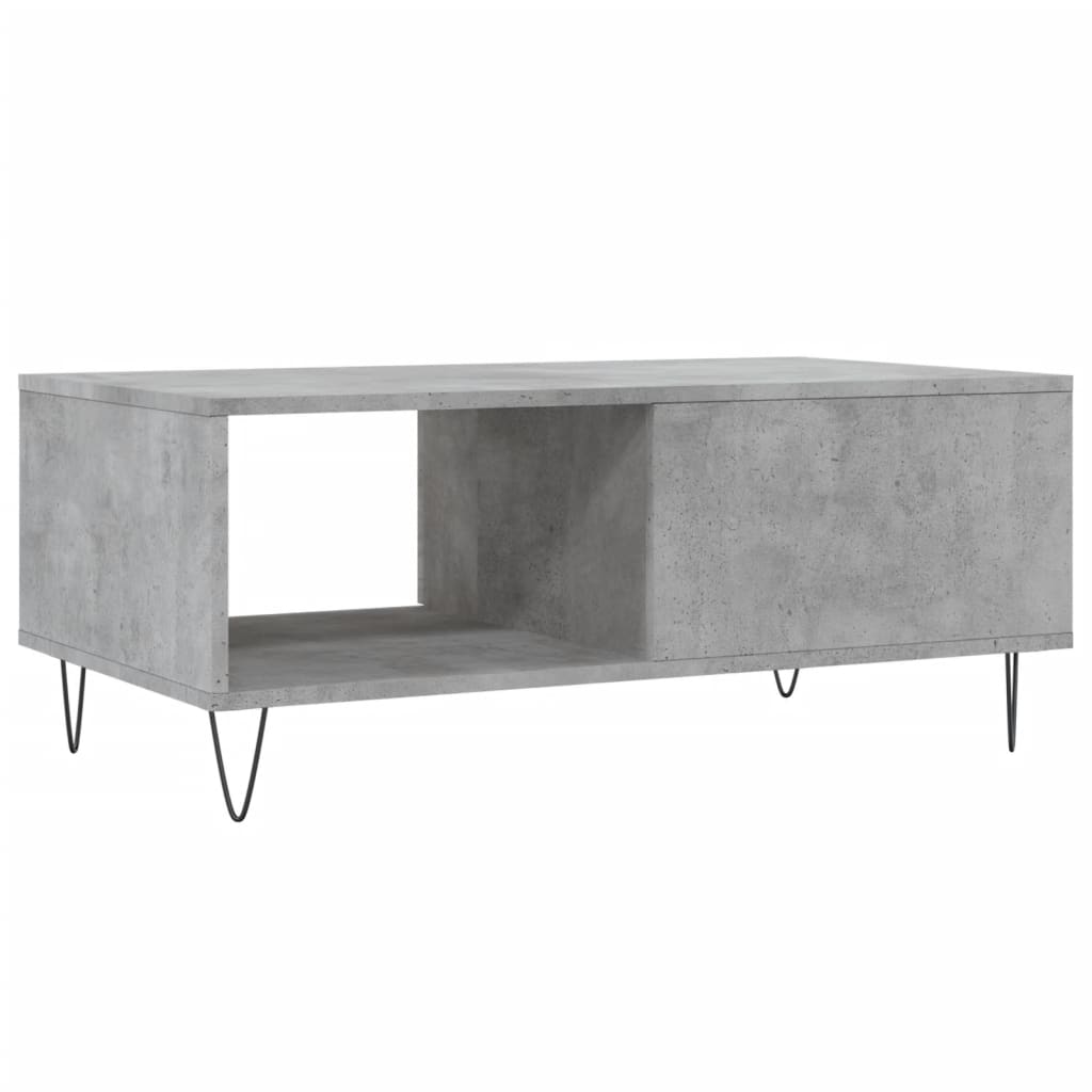 Table basse gris béton 90x50x36,5 cm en bois