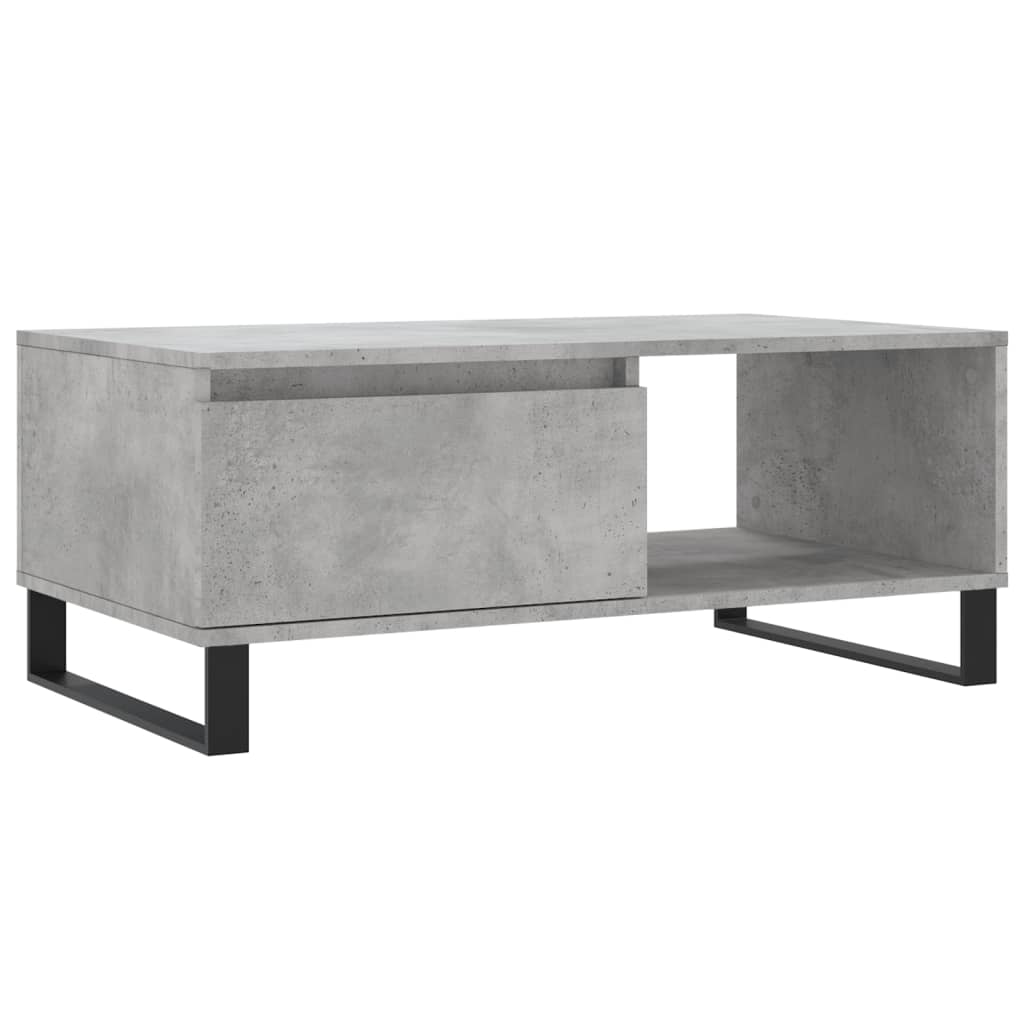 Table basse gris béton 90x50x36,5 cm en bois