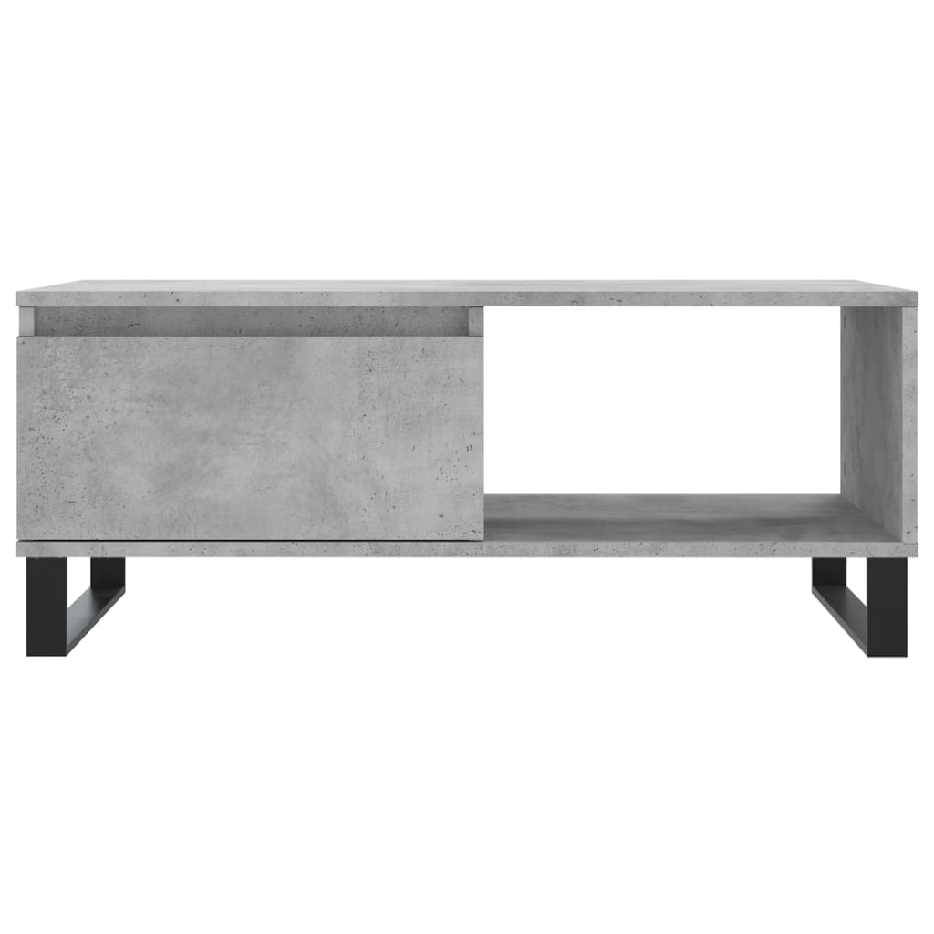 Table basse gris béton 90x50x36,5 cm en bois