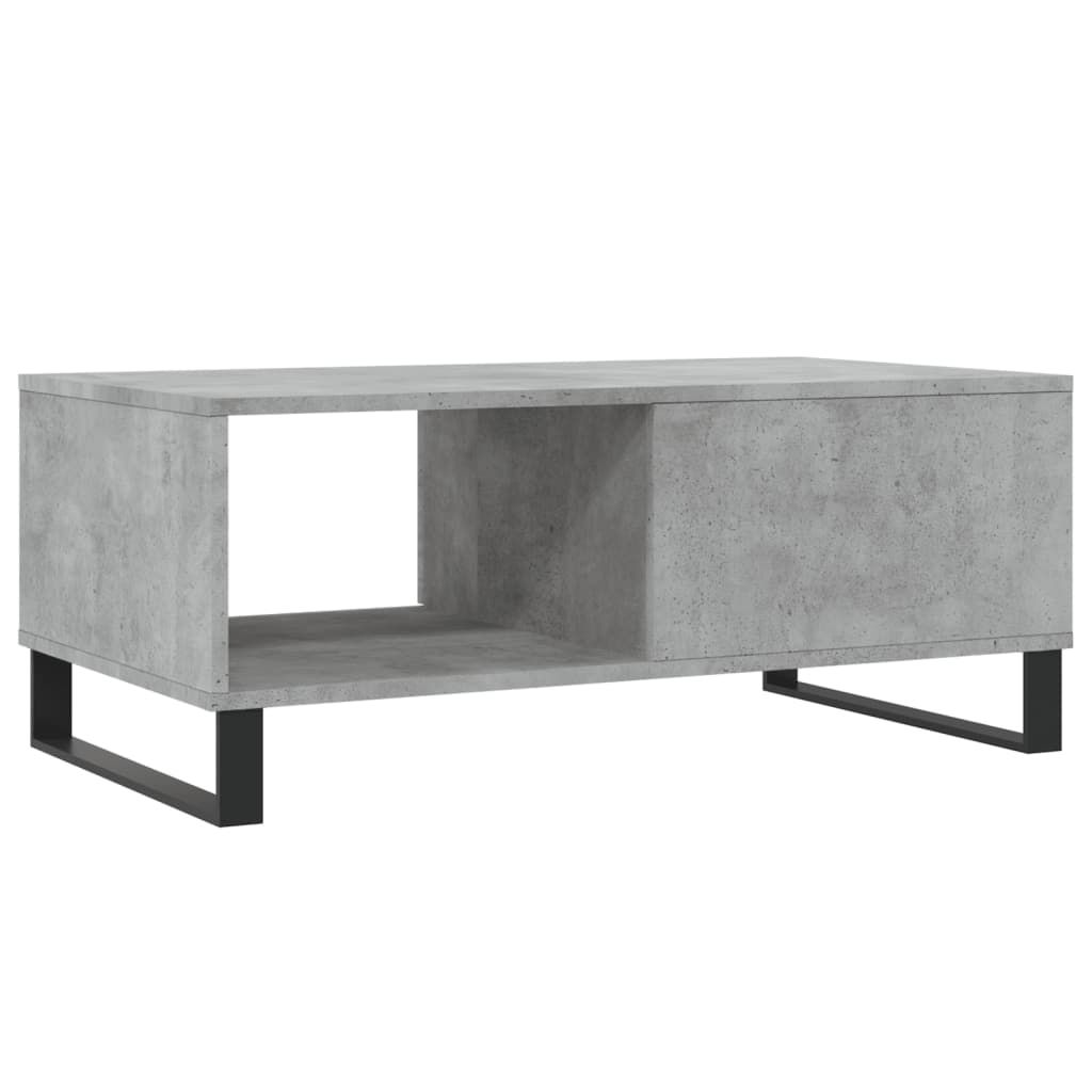 Table basse gris béton 90x50x36,5 cm en bois