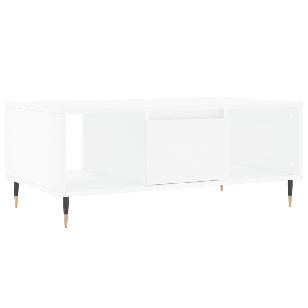 Table basse blanche 90x50x36,5 cm en bois