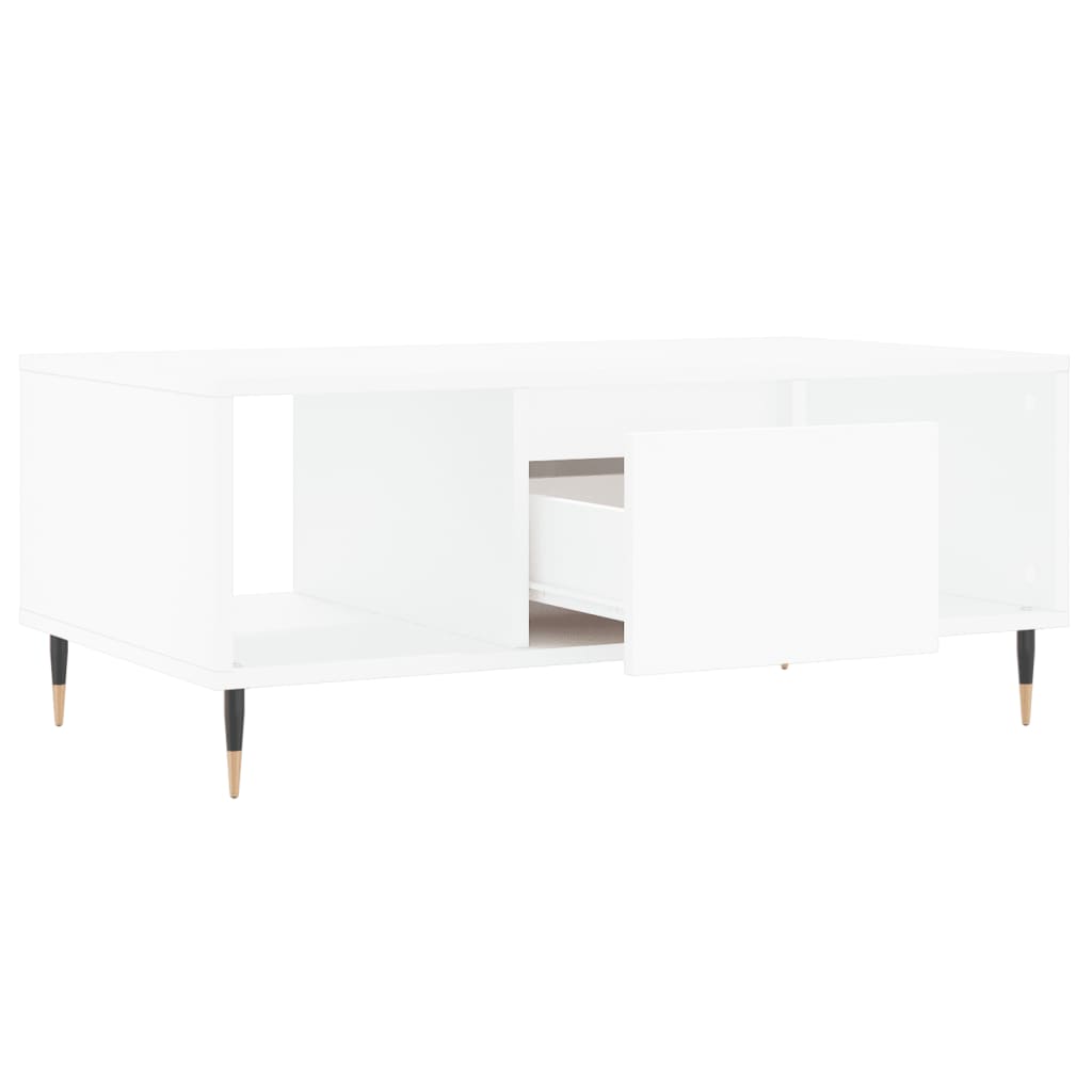 Table basse blanche 90x50x36,5 cm en bois