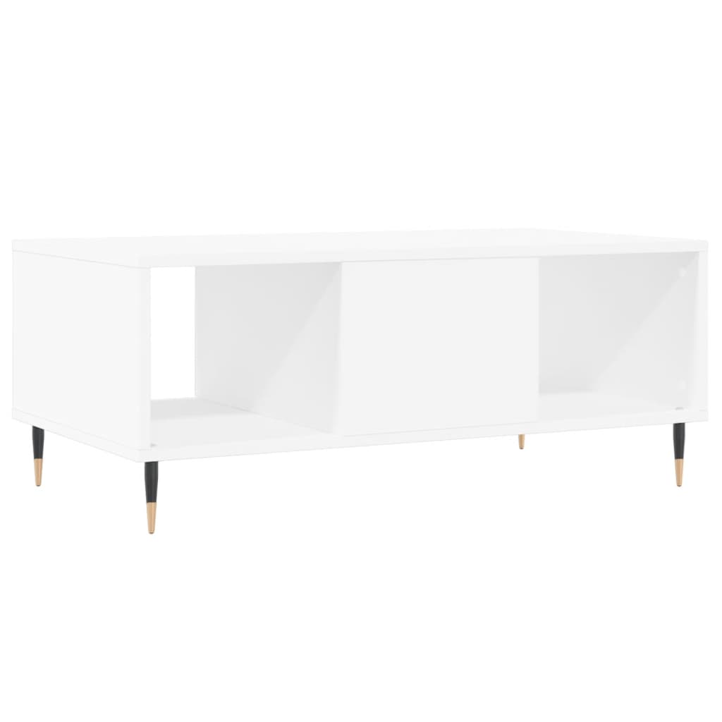 Table basse blanche 90x50x36,5 cm en bois