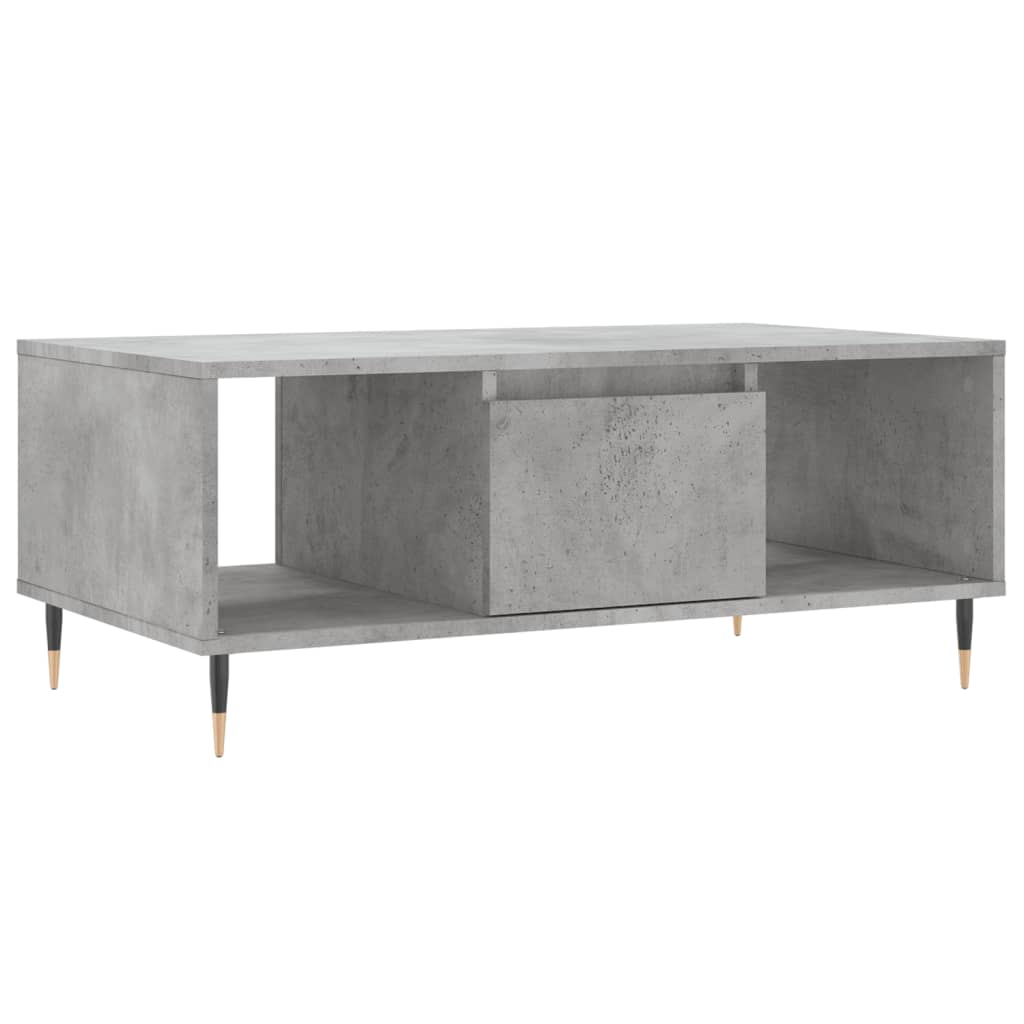 Table basse gris béton 90x50x36,5 cm en bois