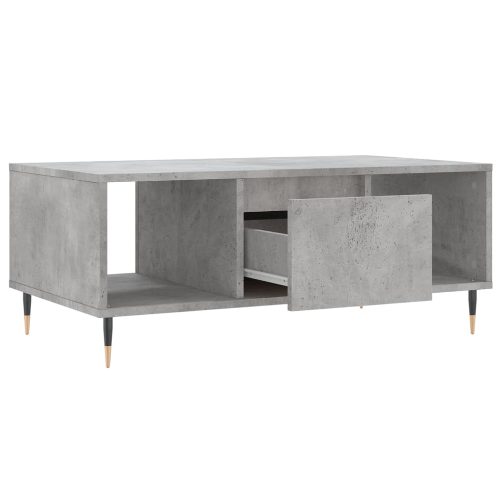 Table basse gris béton 90x50x36,5 cm en bois
