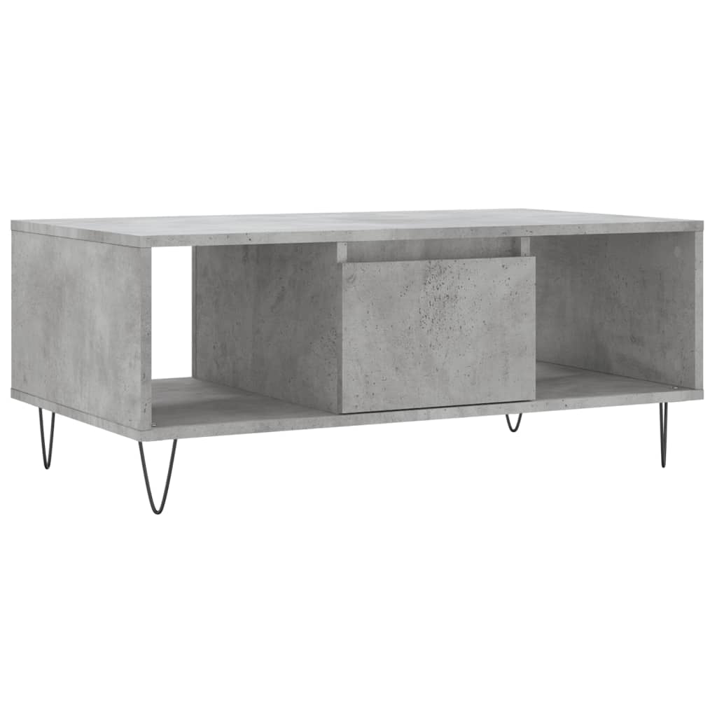 Table basse gris béton 90x50x36,5 cm en bois