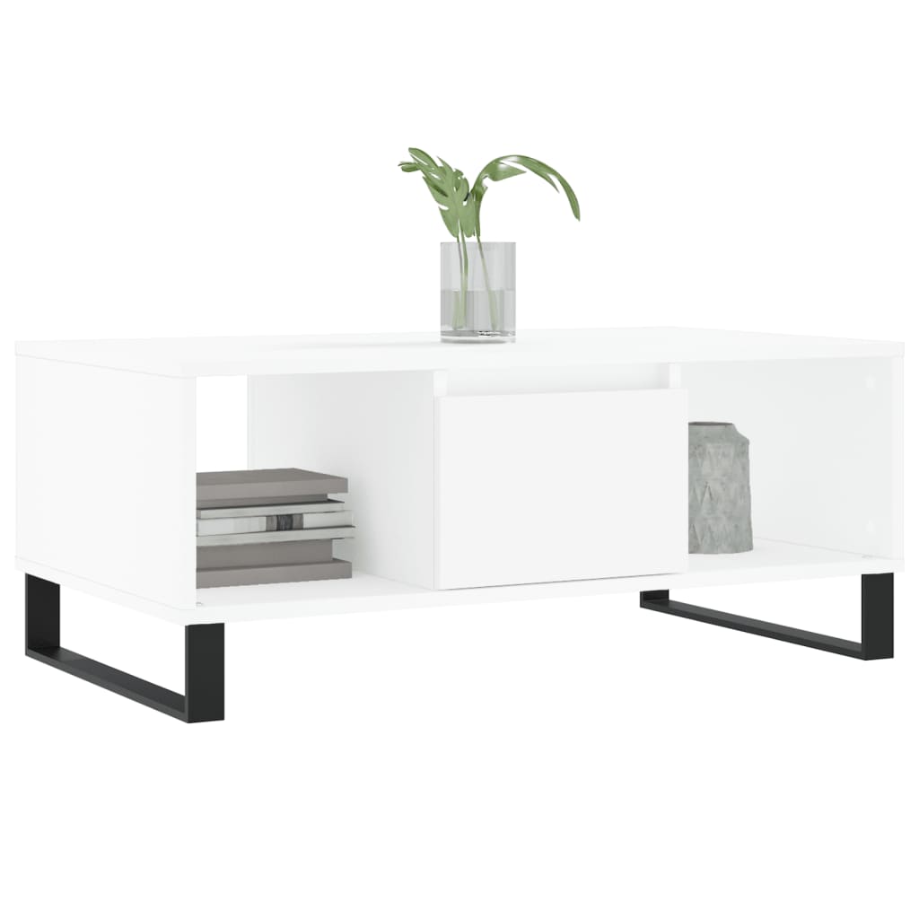 Coffee Table White 90x50x36.5 cm Wood Material