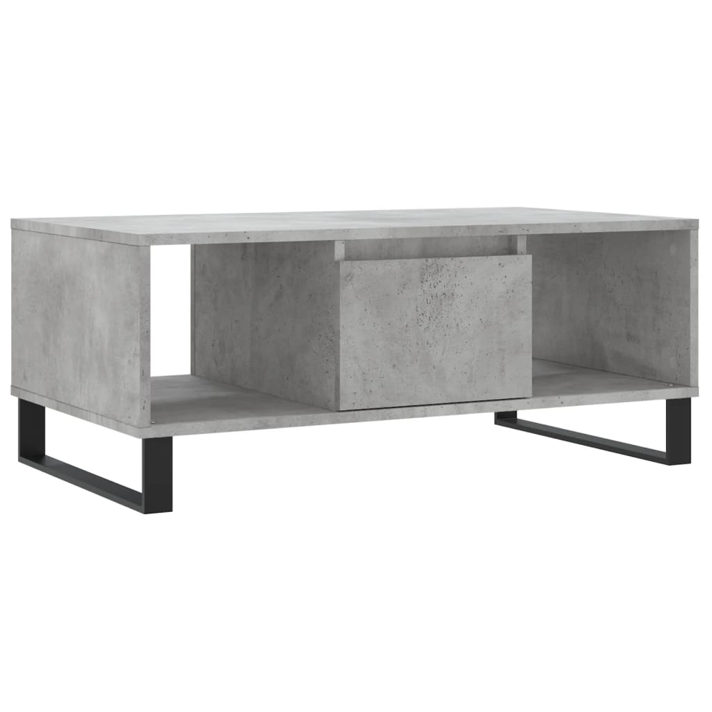 Table basse gris béton 90x50x36,5 cm en bois