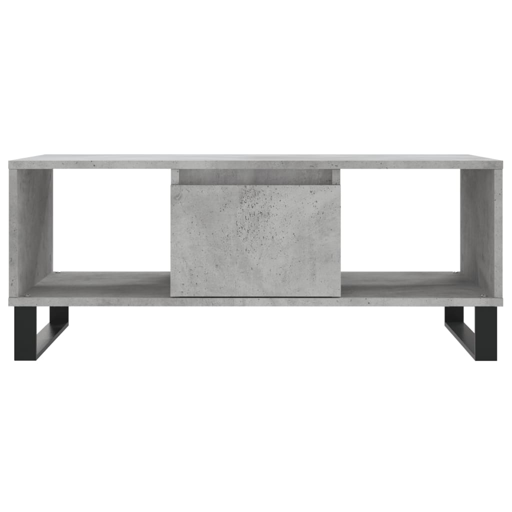 Table basse gris béton 90x50x36,5 cm en bois