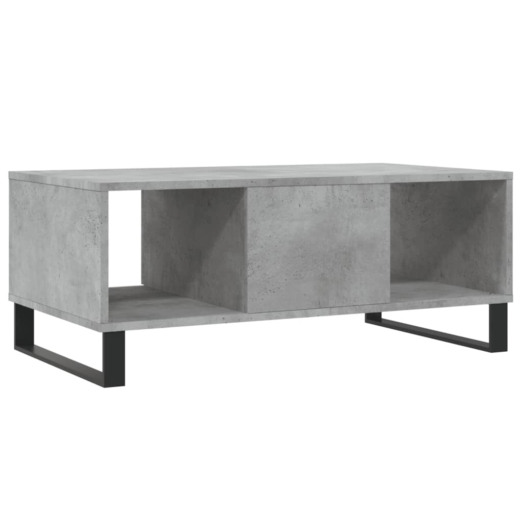 Table basse gris béton 90x50x36,5 cm en bois