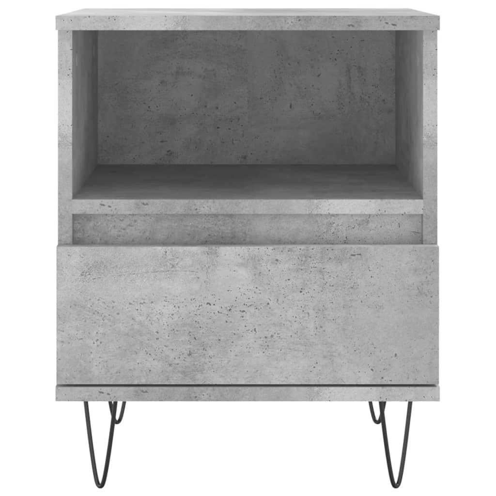 Table de chevet gris béton 40x35x50 cm en bois