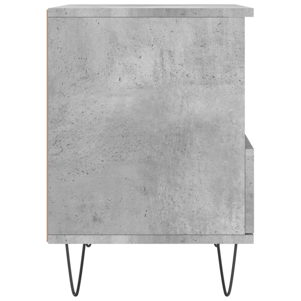 Table de chevet gris béton 40x35x50 cm en bois