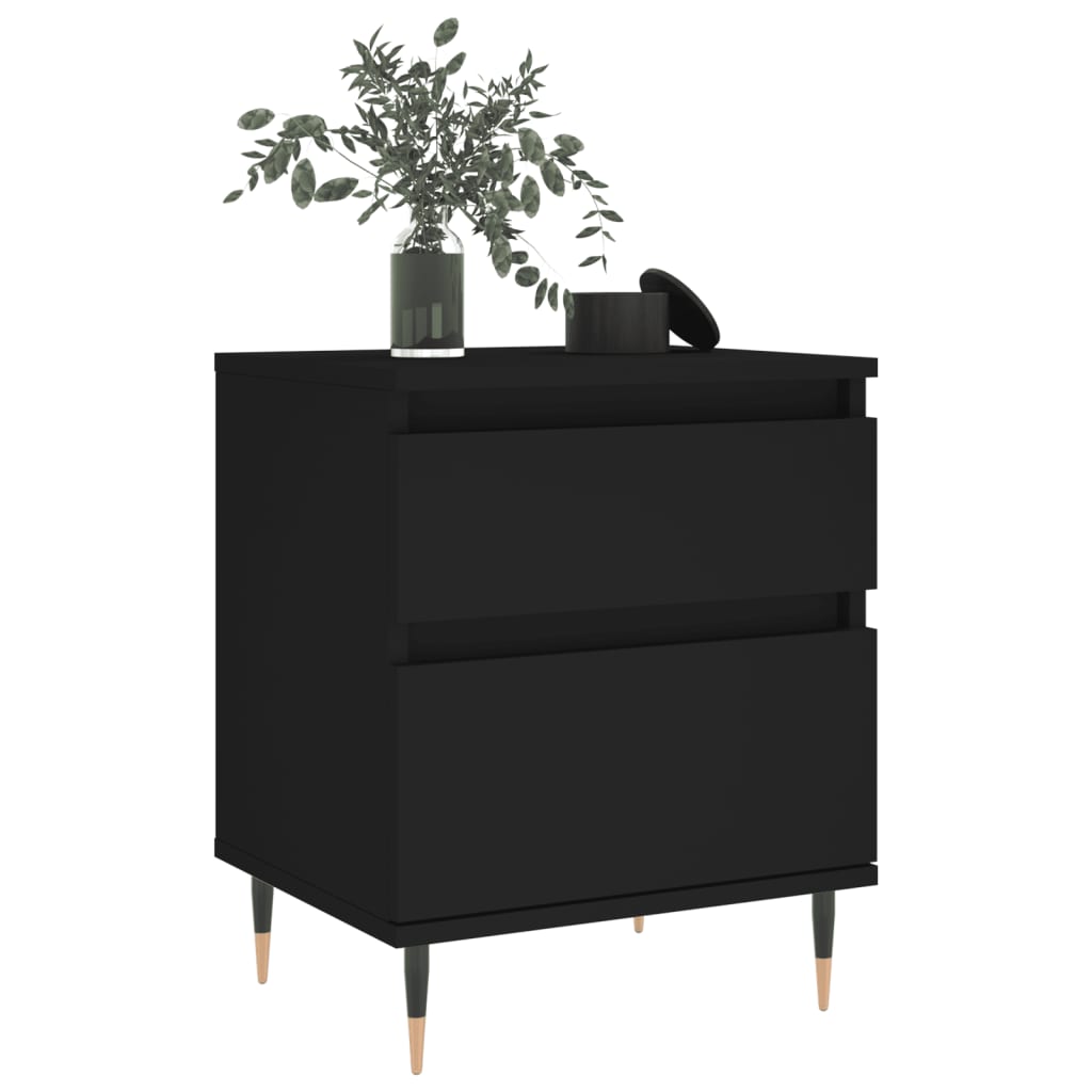 Tables de chevet 2 pcs. Noir 40x35x50 cm en bois