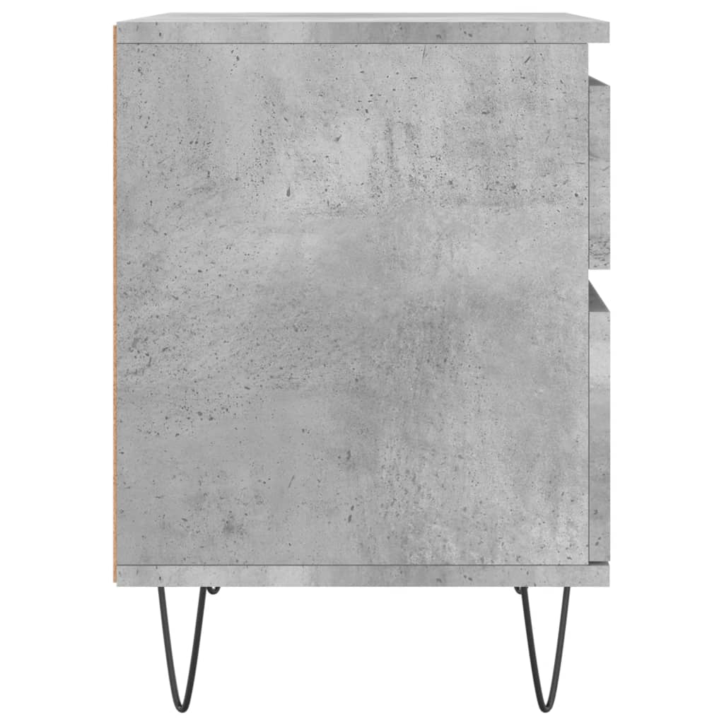 Table de chevet gris béton 40x35x50 cm en bois