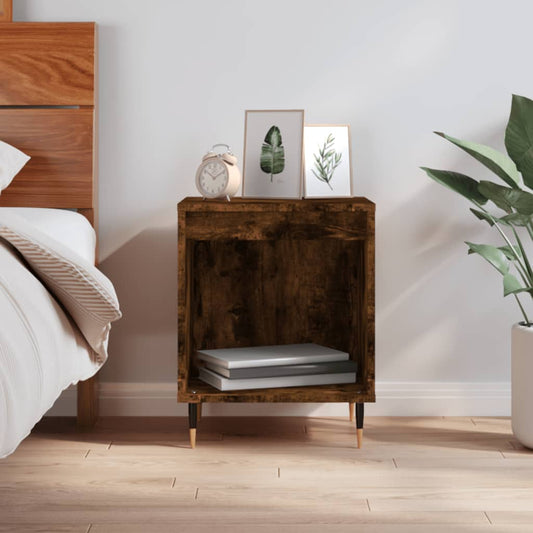 Bedside table smoked oak 40x35x50 cm wood material