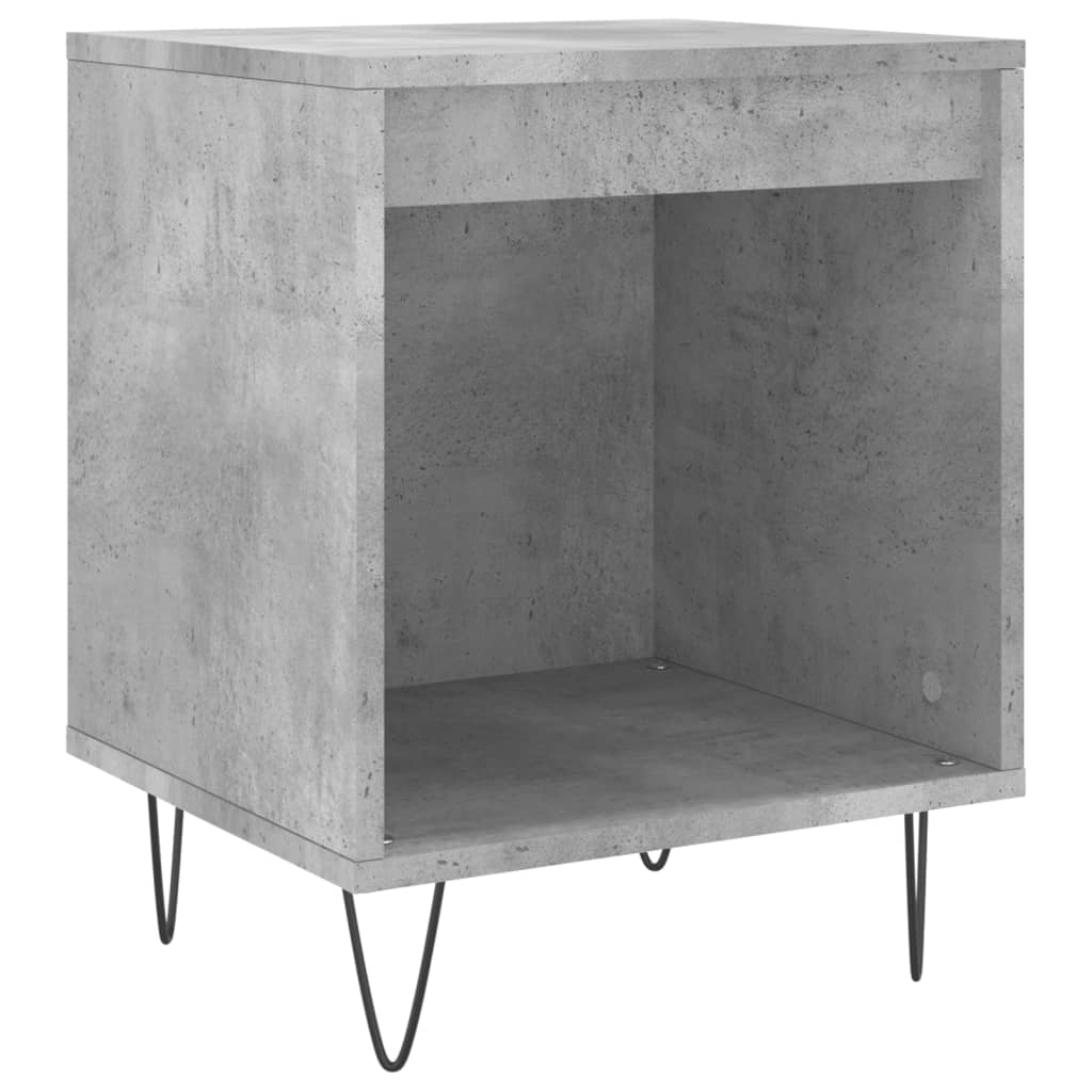 Table de chevet gris béton 40x35x50 cm en bois