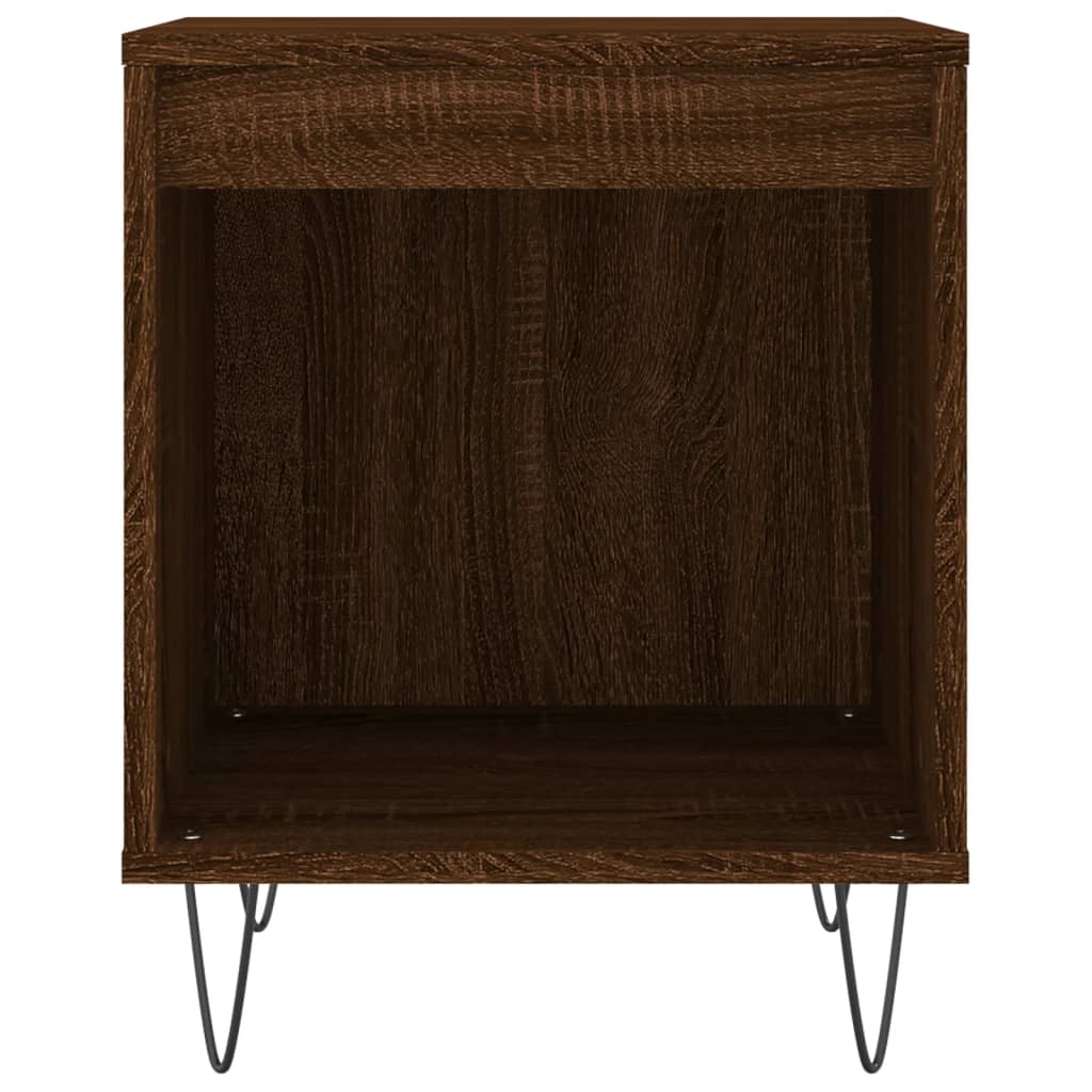 Table de chevet aspect chêne marron 40x35x50 cm en bois