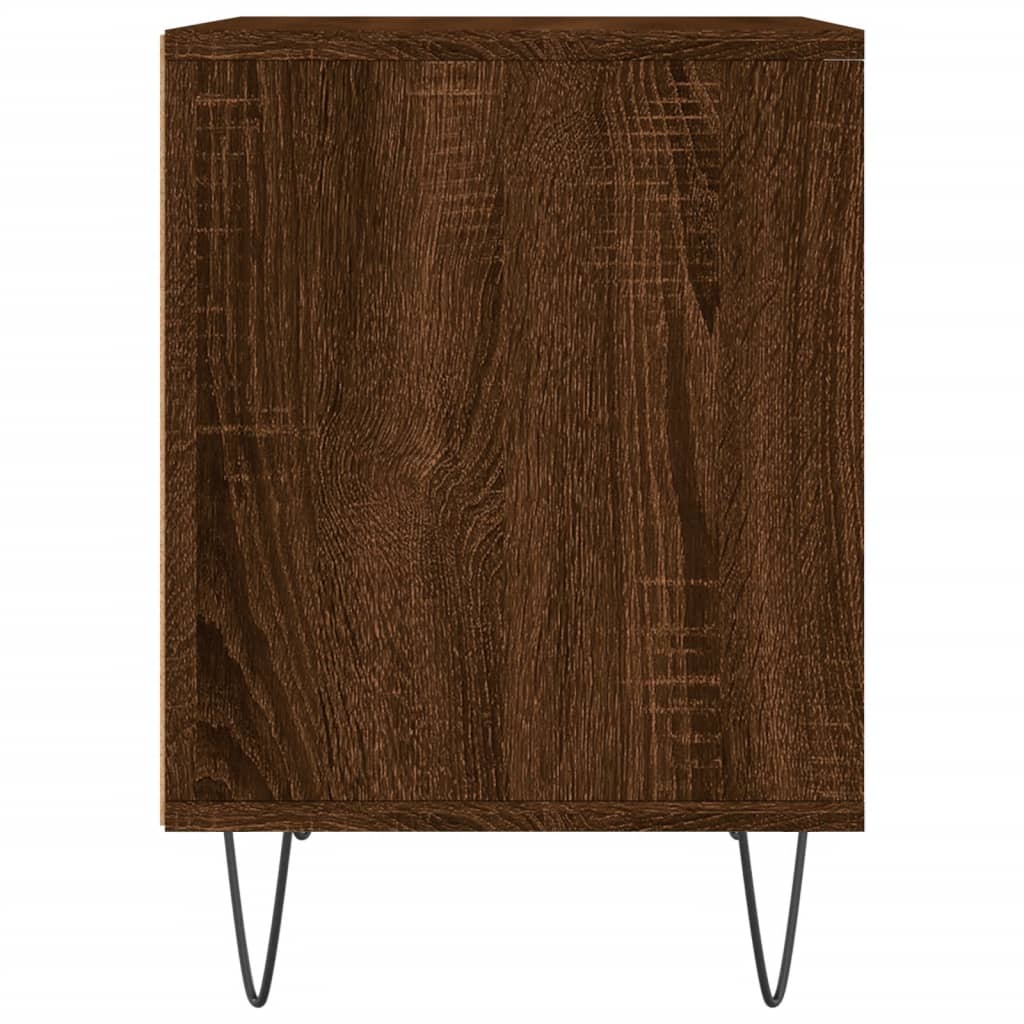 Table de chevet aspect chêne marron 40x35x50 cm en bois