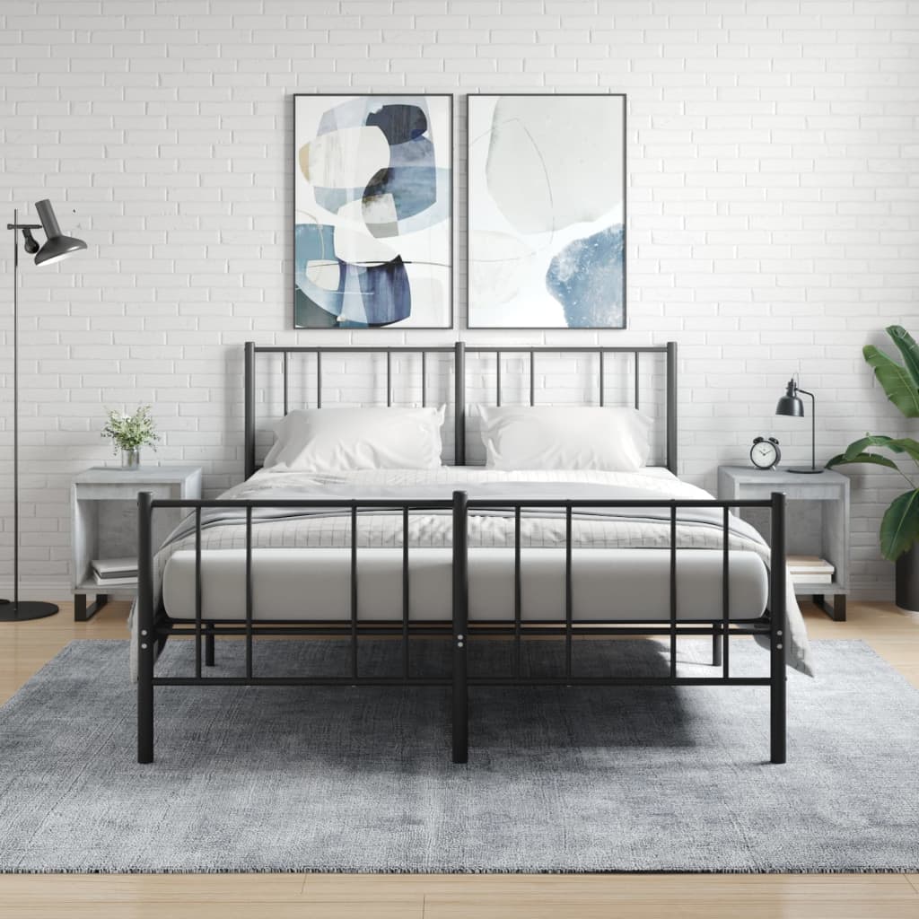 Bedside tables 2 pcs. Concrete grey 40x35x50 cm wood material