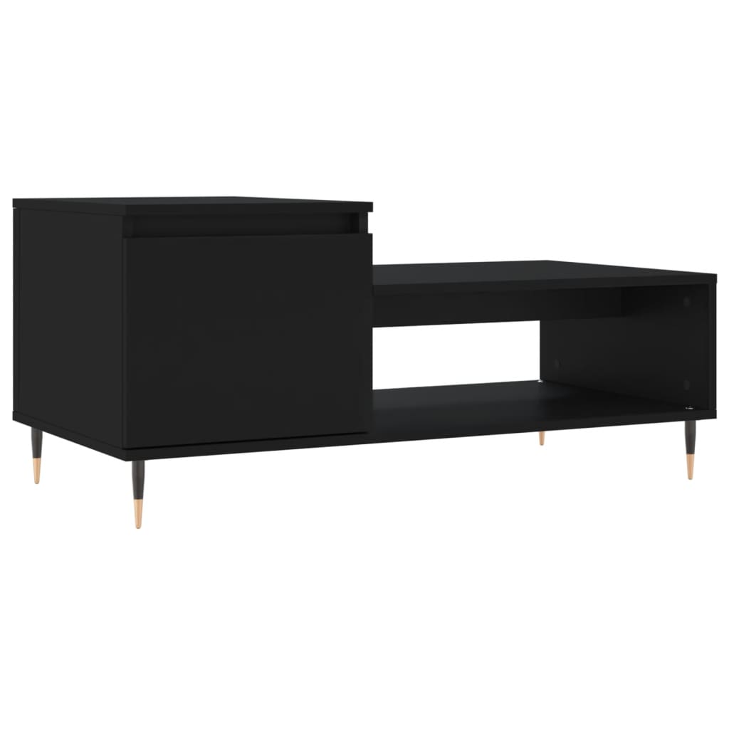 Coffee Table Black 100x50x45 cm Wood Material