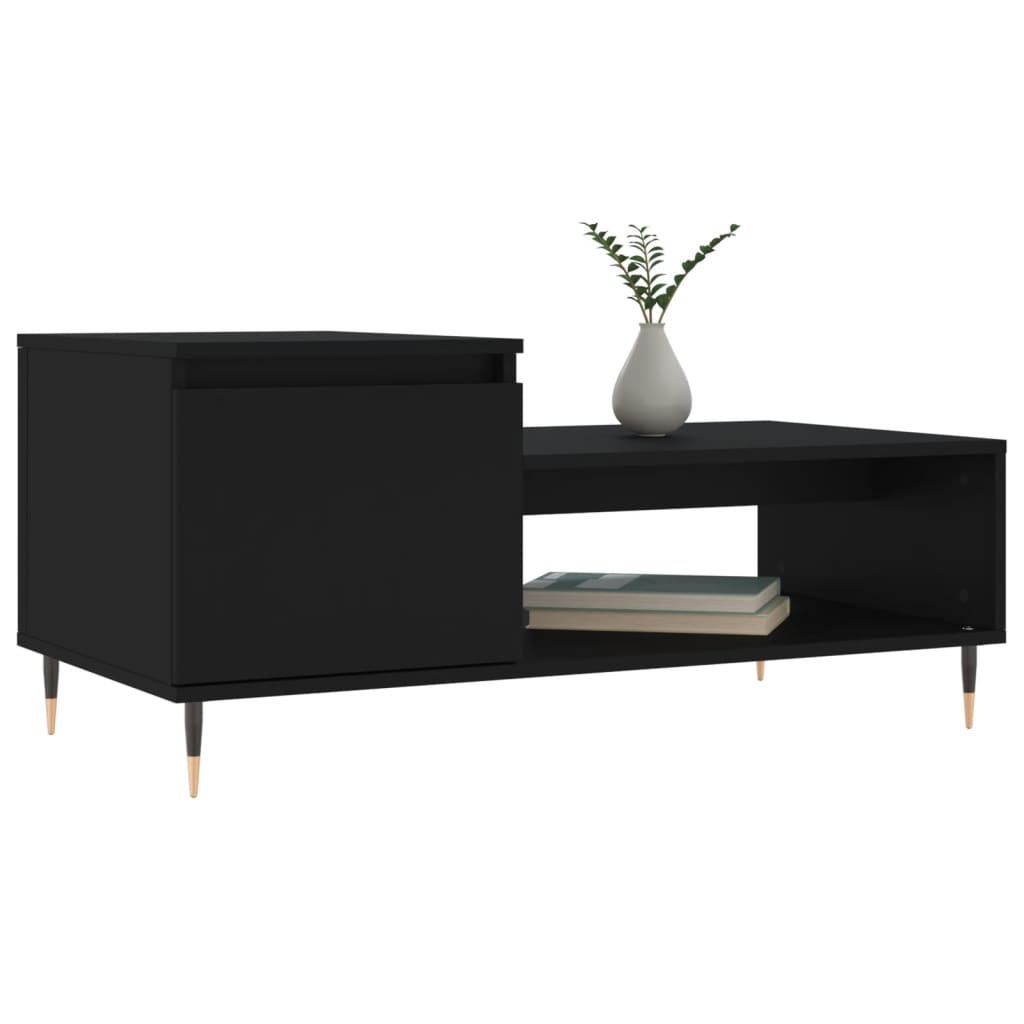 Coffee Table Black 100x50x45 cm Wood Material