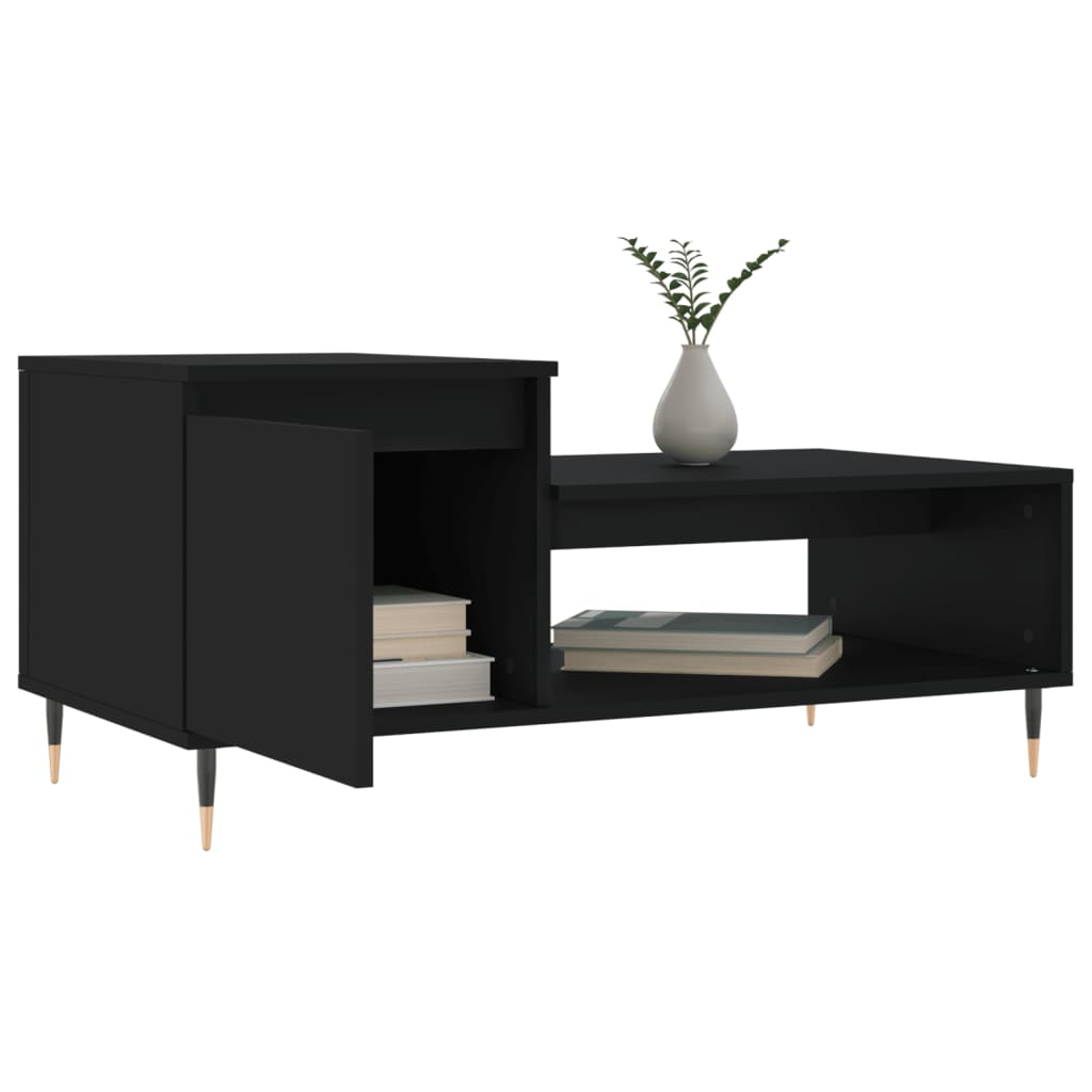 Coffee Table Black 100x50x45 cm Wood Material