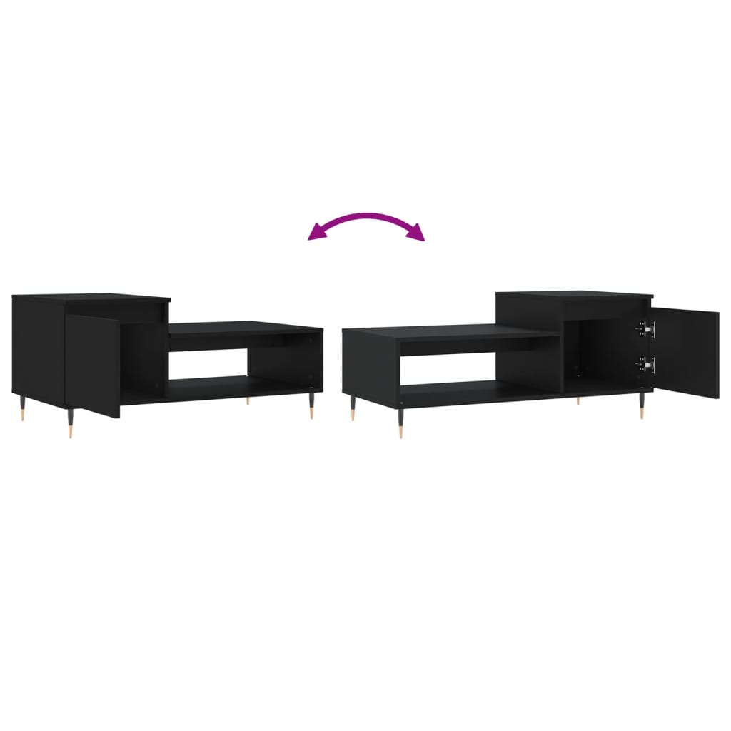 Coffee Table Black 100x50x45 cm Wood Material