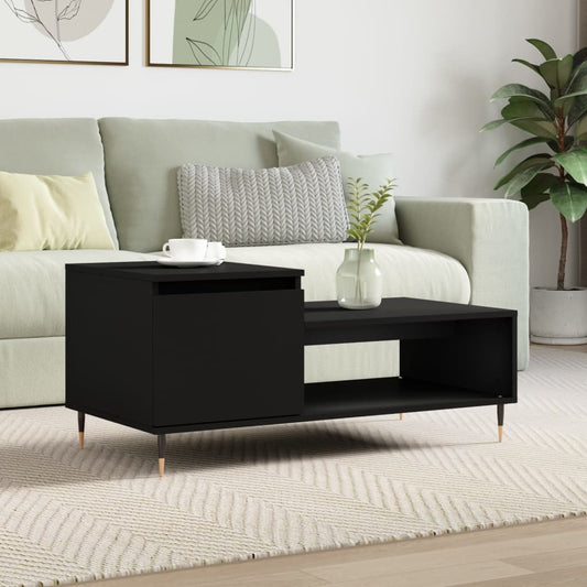 Coffee Table Black 100x50x45 cm Wood Material
