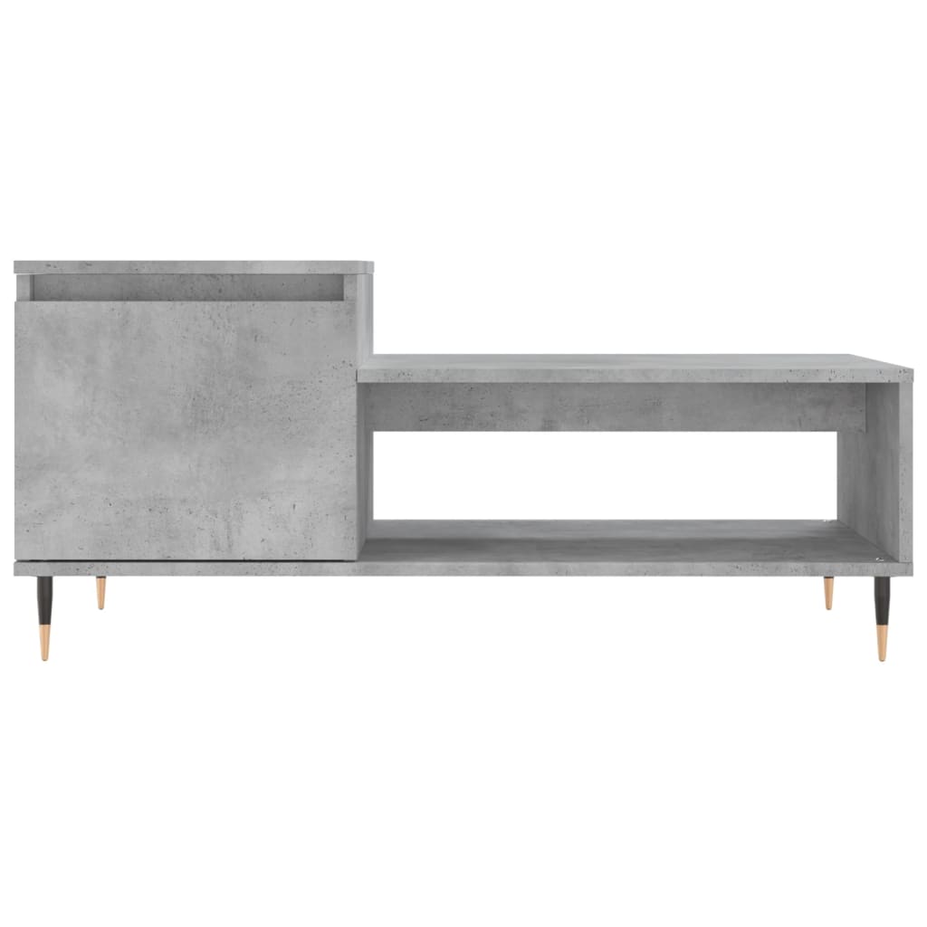 Table basse gris béton 100x50x45 cm en bois