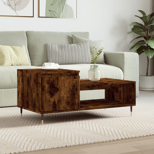 Coffee table smoked oak 100x50x45 cm wood material