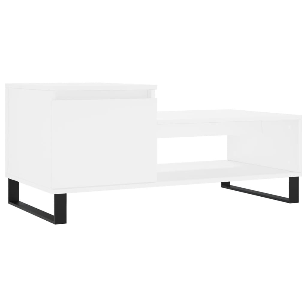 Table basse blanche 100x50x45 cm en bois