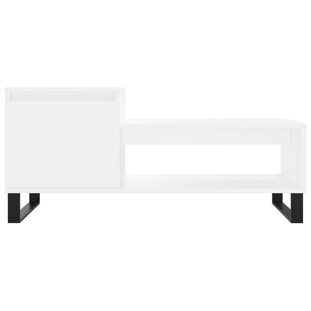 Table basse blanche 100x50x45 cm en bois