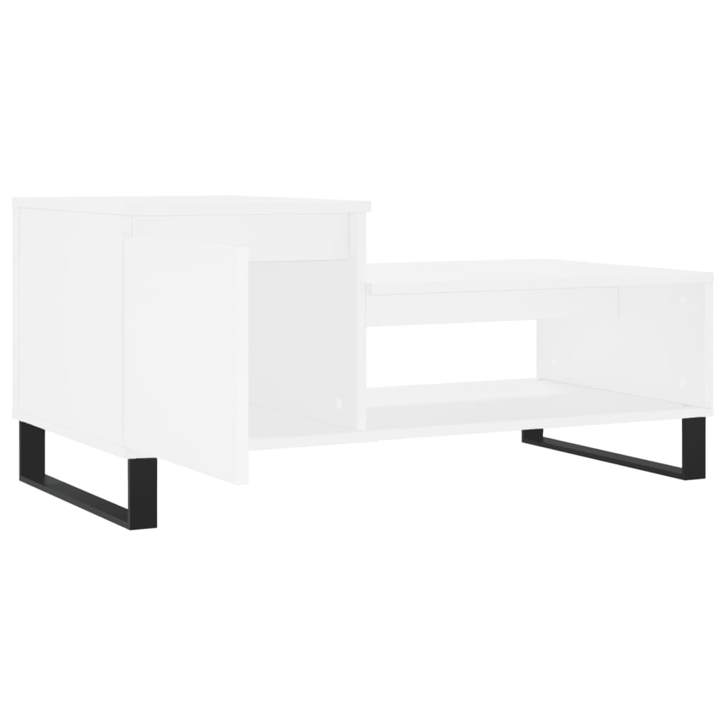 Table basse blanche 100x50x45 cm en bois