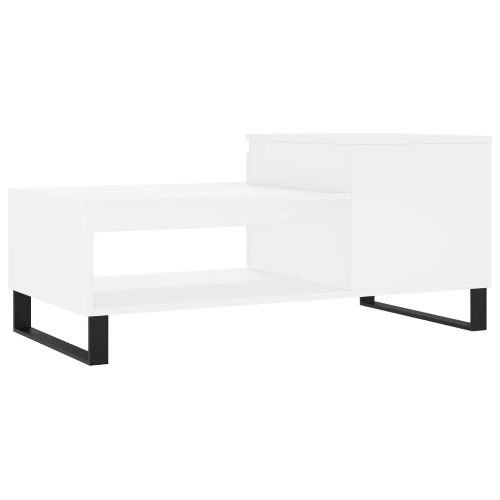 Table basse blanche 100x50x45 cm en bois
