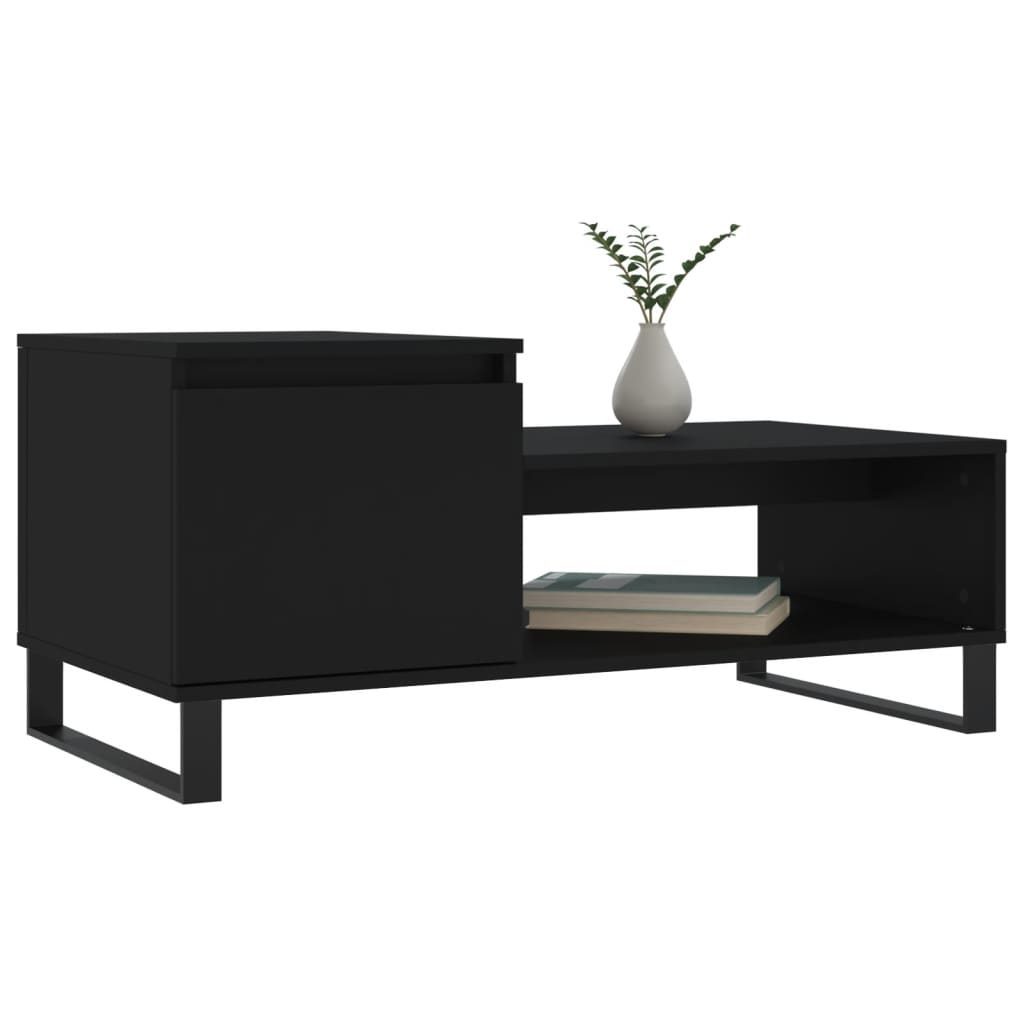 Coffee Table Black 100x50x45 cm Wood Material