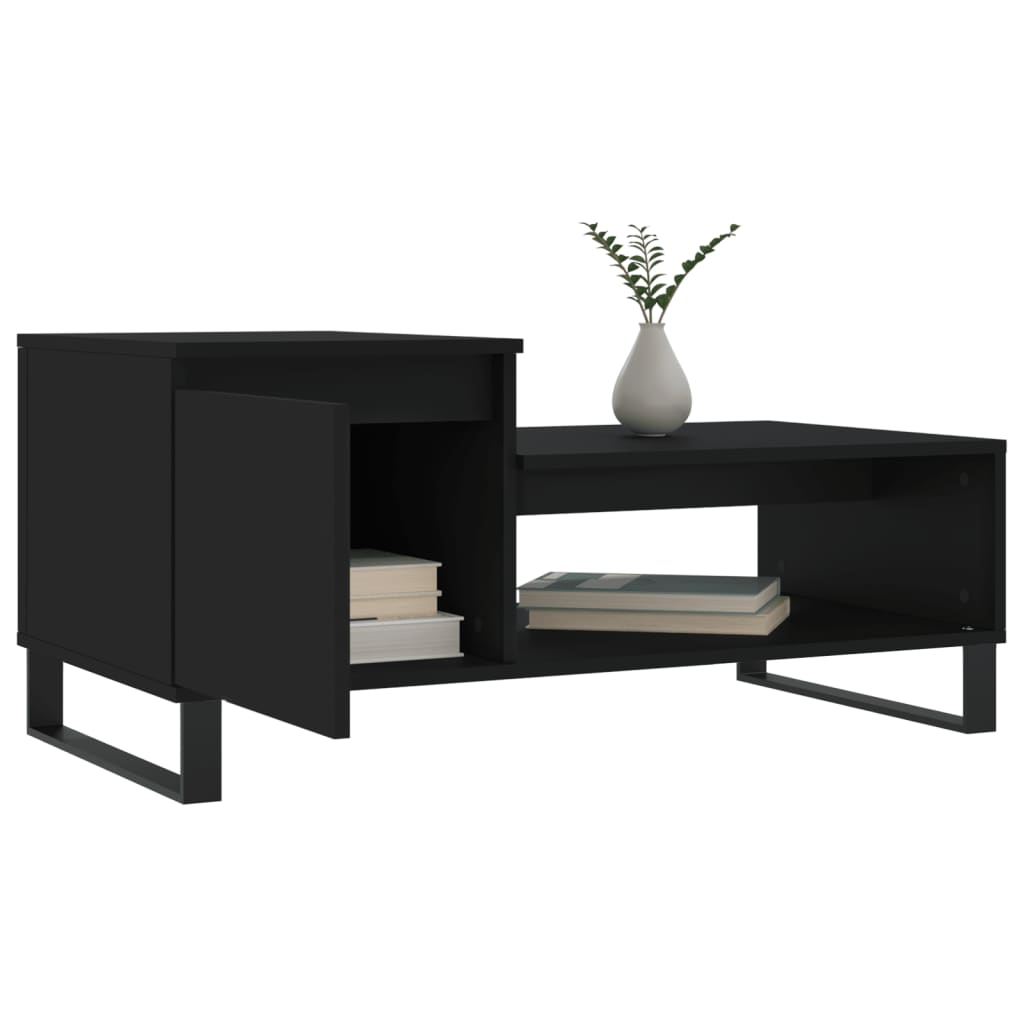 Coffee Table Black 100x50x45 cm Wood Material