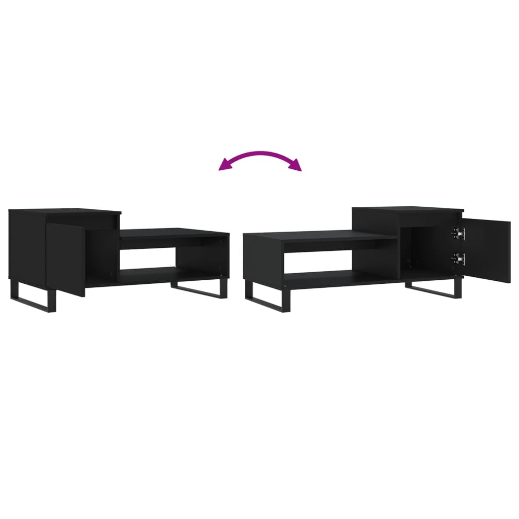 Coffee Table Black 100x50x45 cm Wood Material