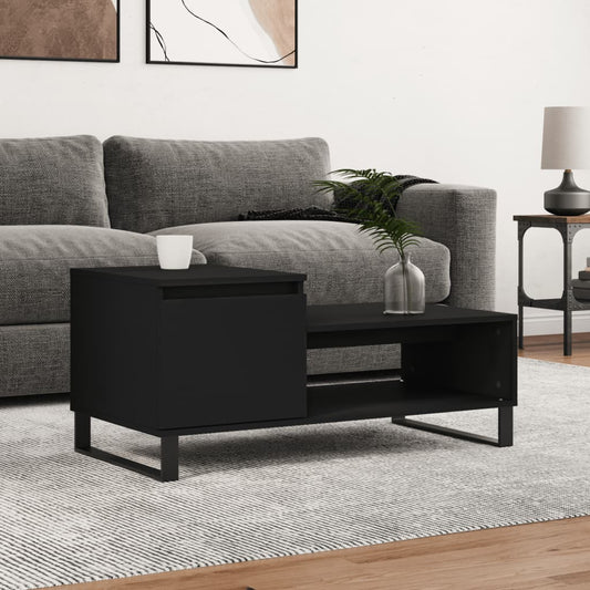 Coffee Table Black 100x50x45 cm Wood Material