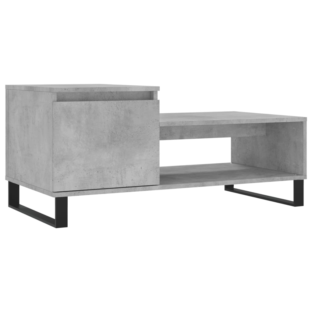 Table basse gris béton 100x50x45 cm en bois