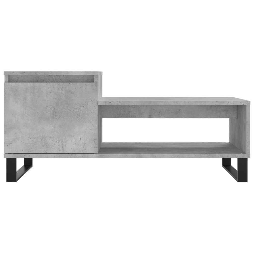 Table basse gris béton 100x50x45 cm en bois