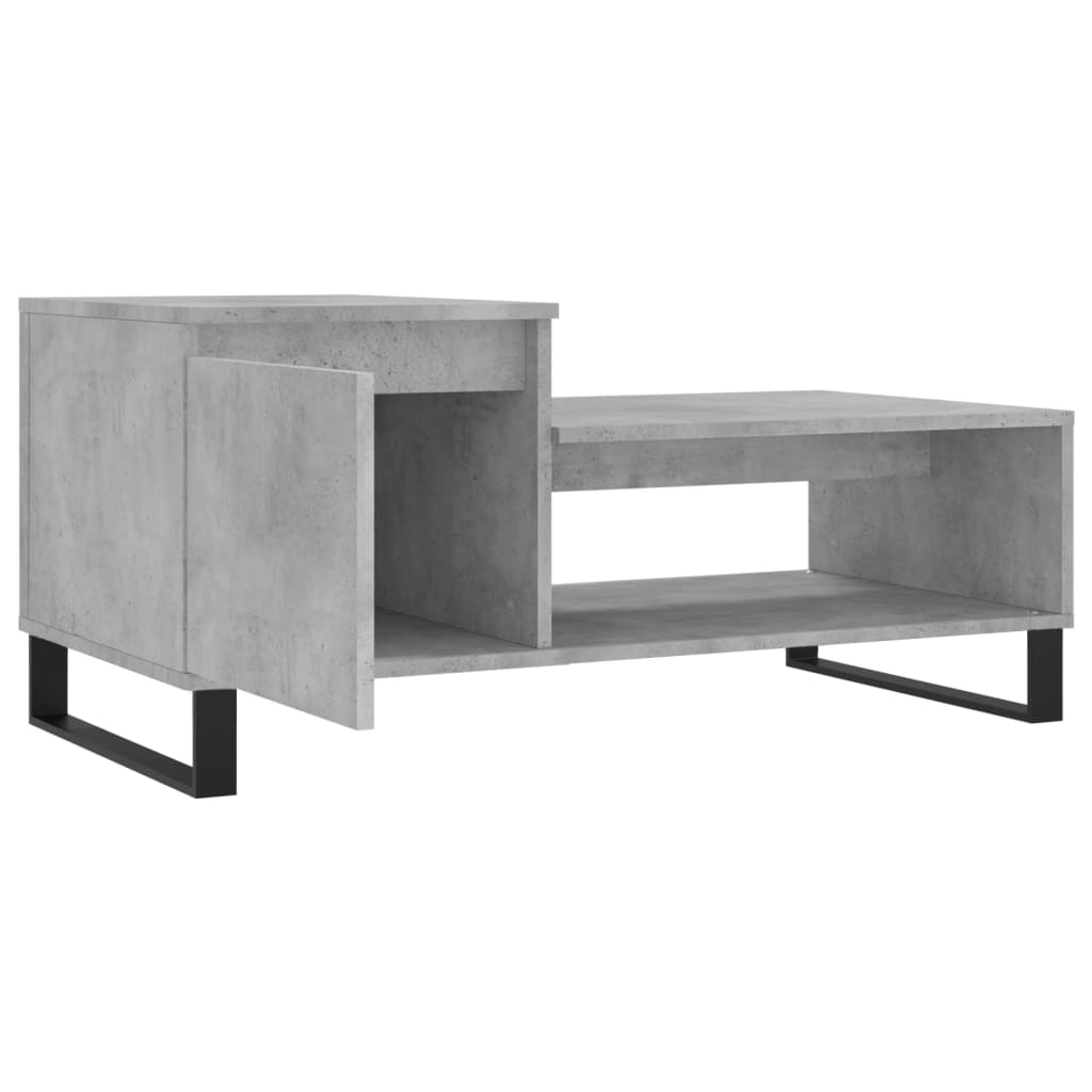 Table basse gris béton 100x50x45 cm en bois