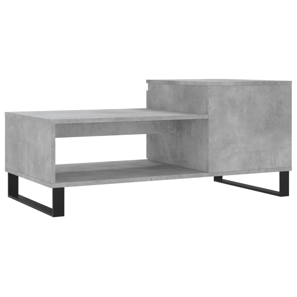 Table basse gris béton 100x50x45 cm en bois