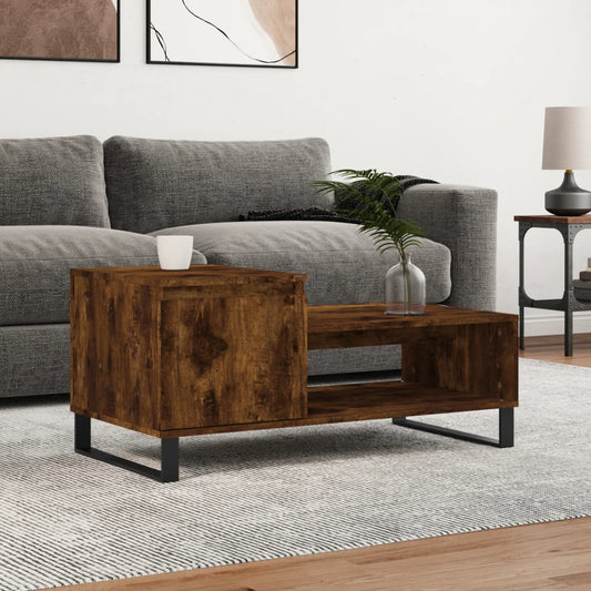 Coffee table smoked oak 100x50x45 cm wood material