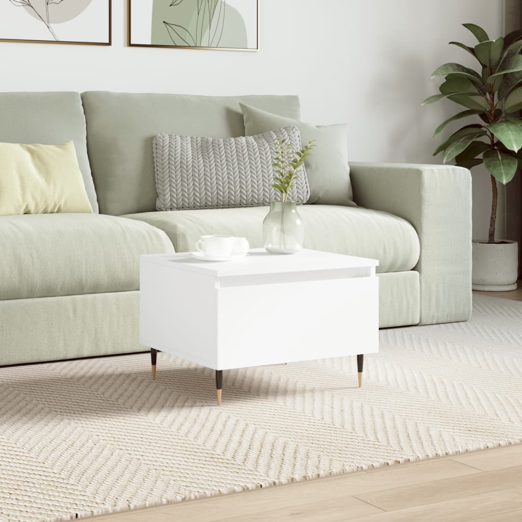 Table basse blanche 50x46x35 cm en bois