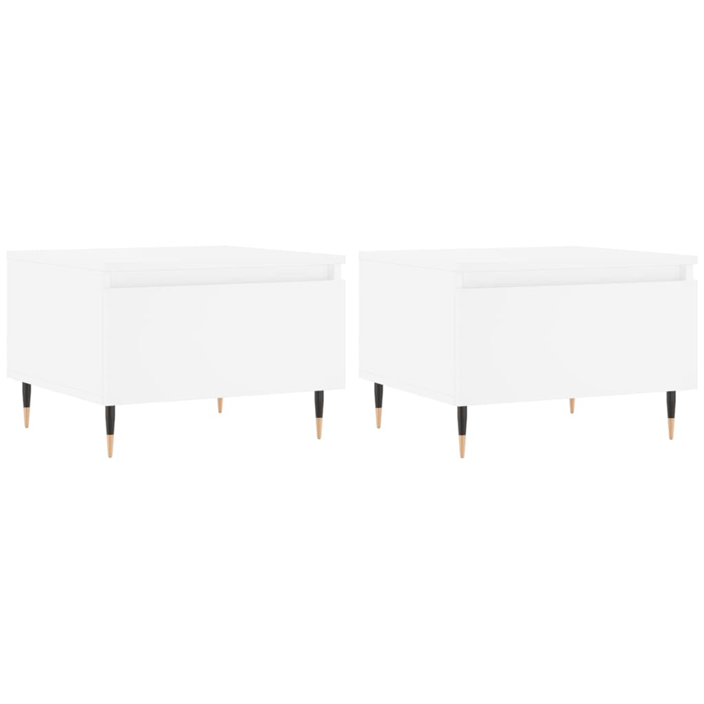 Tables basses 2 pcs. Blanc 50x46x35 cm en bois