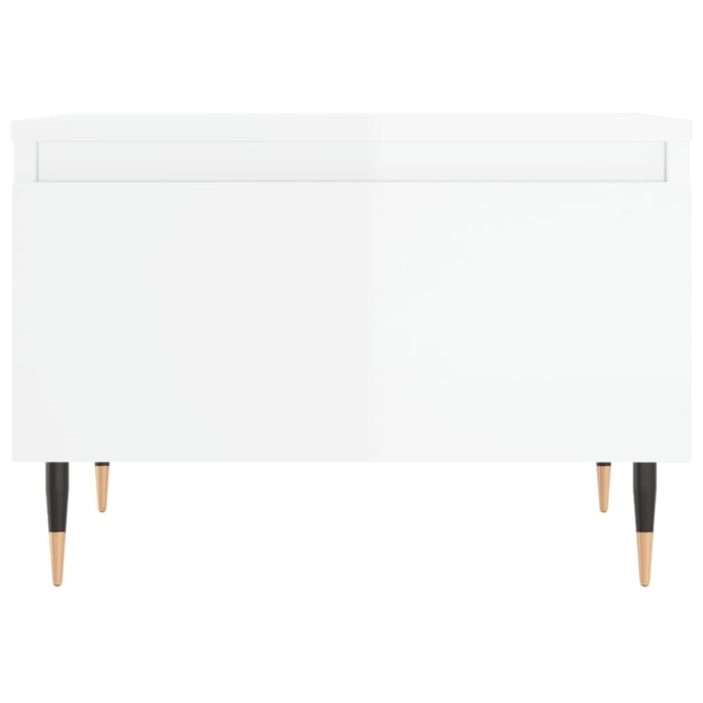 Tables basses 2 pcs. blanc brillant 50x46x35 cm en bois