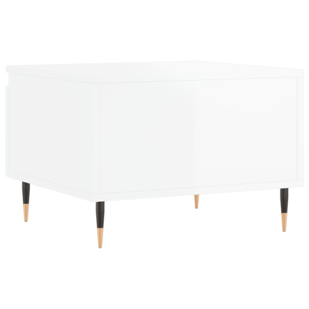 Tables basses 2 pcs. blanc brillant 50x46x35 cm en bois