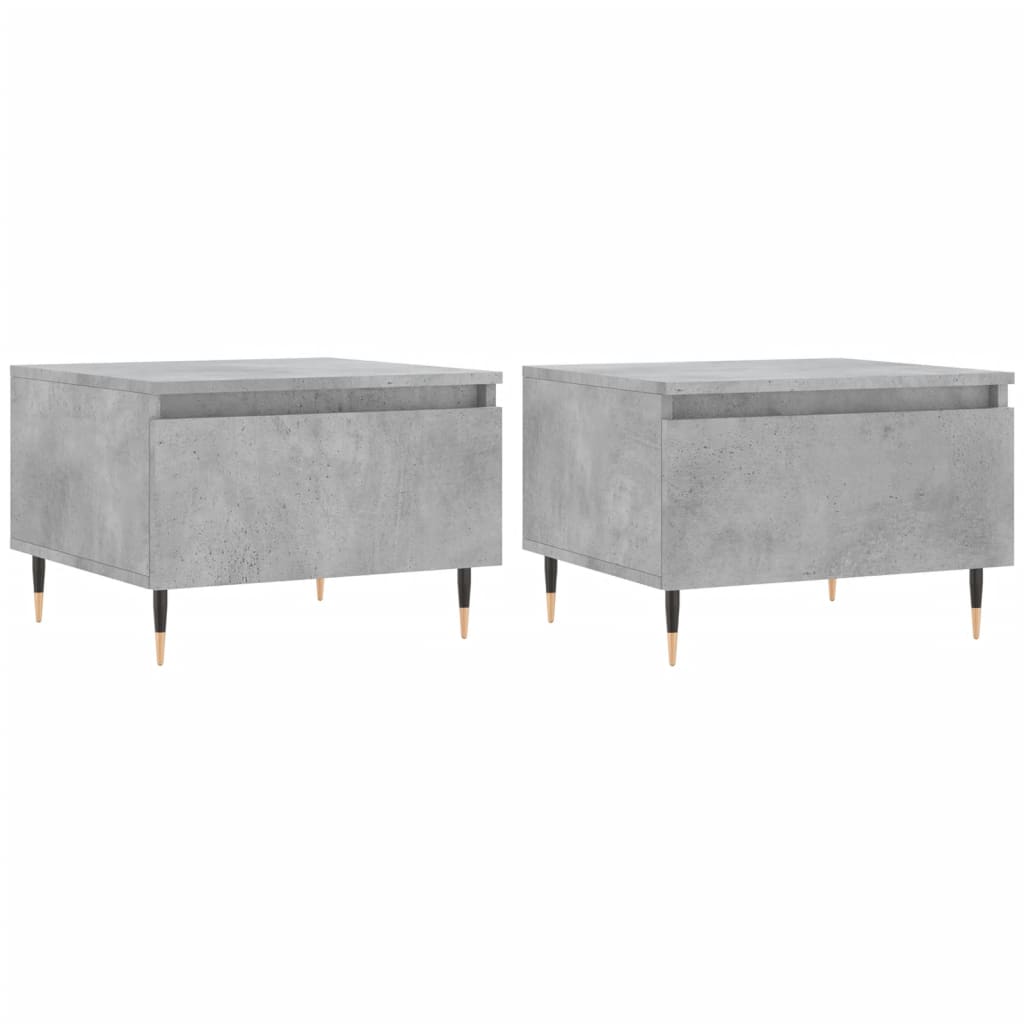 Tables basses 2 pcs. Gris béton 50x46x35 cm matériau bois