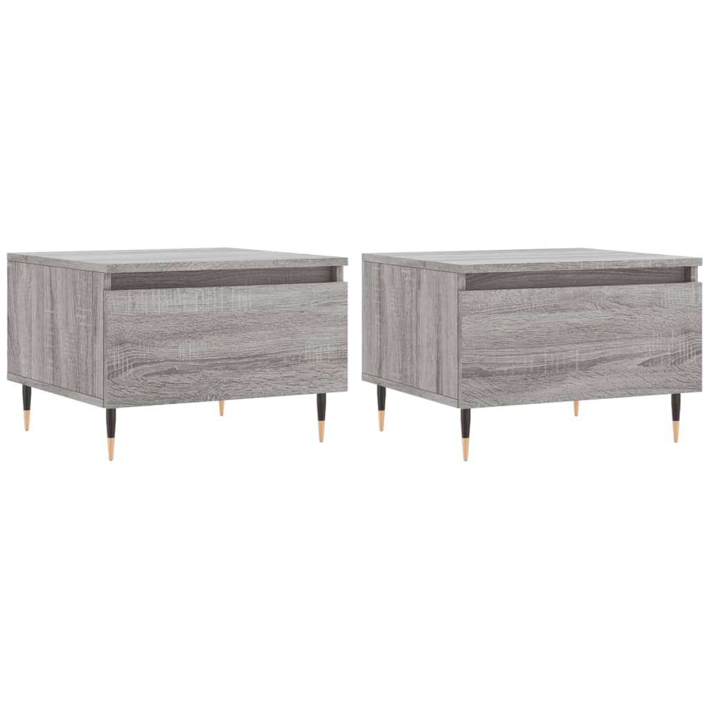 Tables basses 2 pcs. Gris Sonoma 50x46x35 cm matériau bois