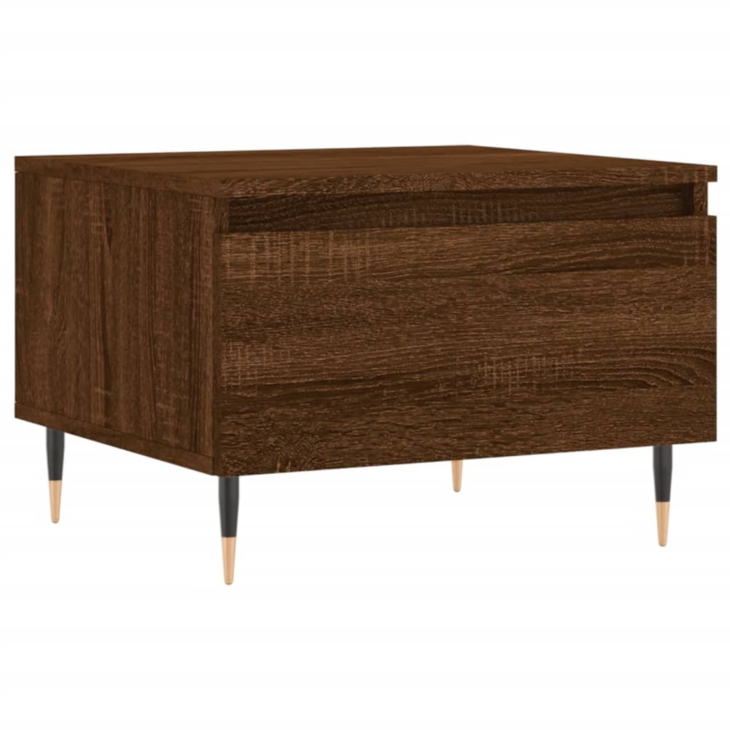 Table basse aspect chêne marron 50x46x35 cm en bois